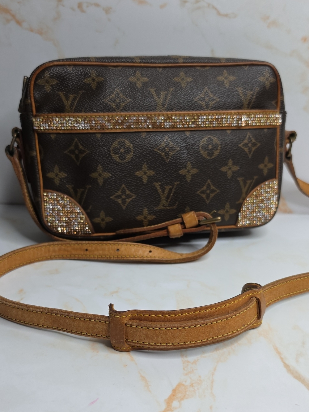 Louis vuitton Monogram trocadero 23 embellished with rhinestones